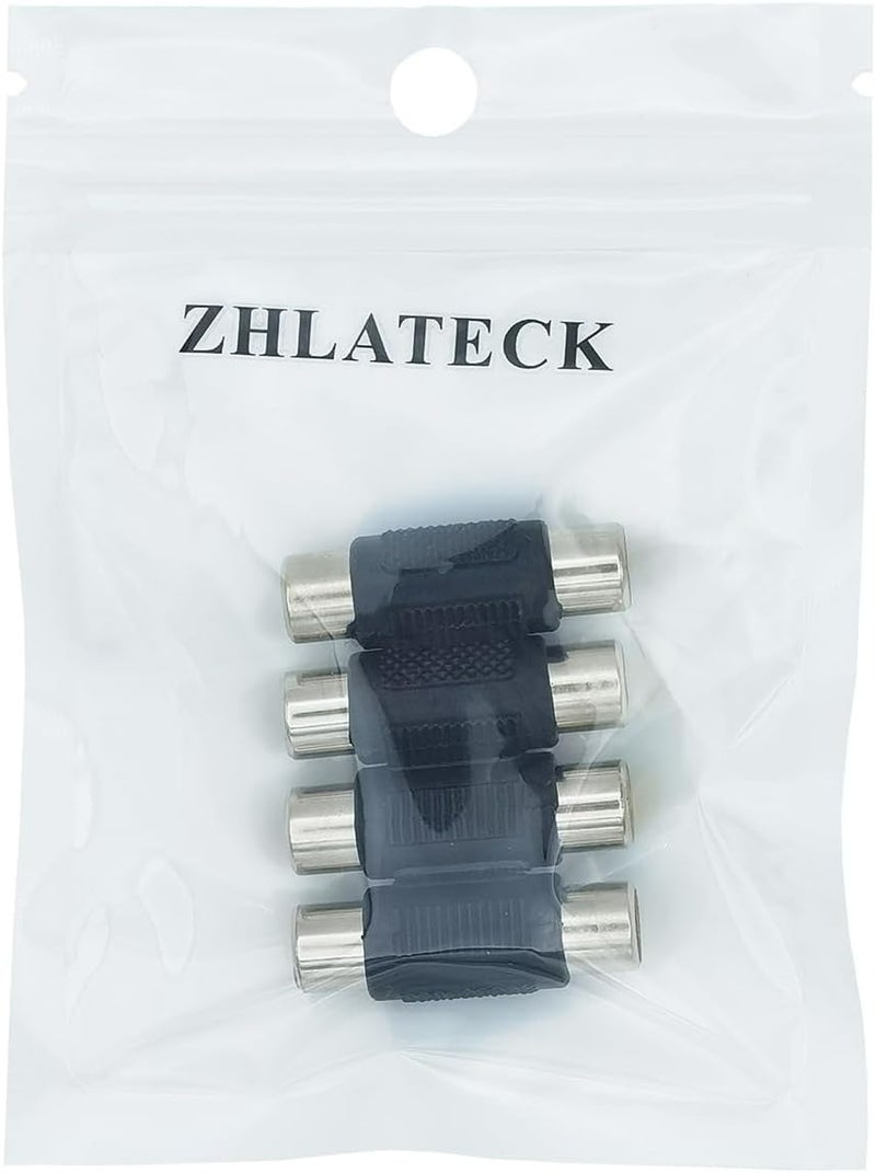 ZHLATECK RCA Female to Female Audio Connector Adapter, RCA Extension Cable Adapter Compatible for TV Projector Phono Speaker - Image 4